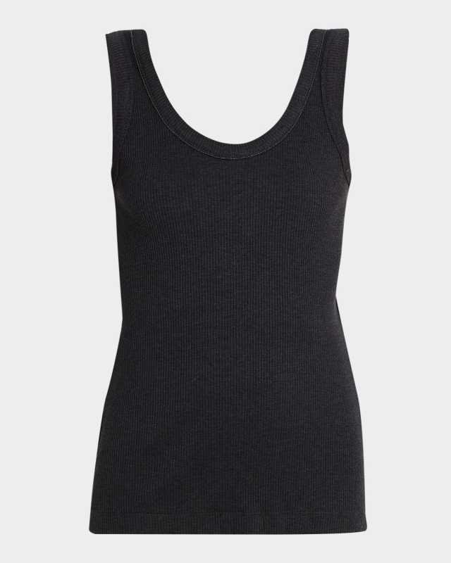 Monili Scoop-Neck Cotton-Stretch Tank Top